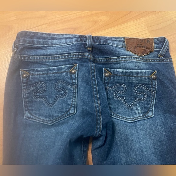 Rerock For Express Jeans Womens EU 28Blue Boot Low-Rise Pocket Design Distressed - Picture 10 of 11